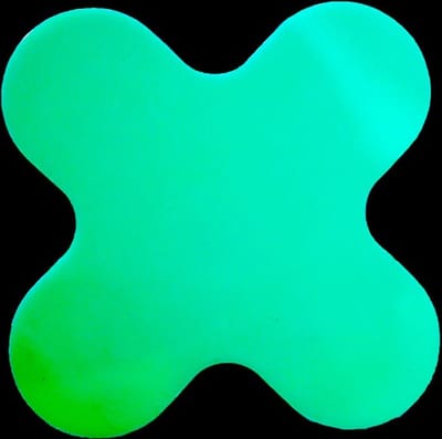 X-stuk - Glow in the dark Glow-in-the-dark (fotoluminescent) 180 x 180 mm - vloersticker met vlakke toplaag
