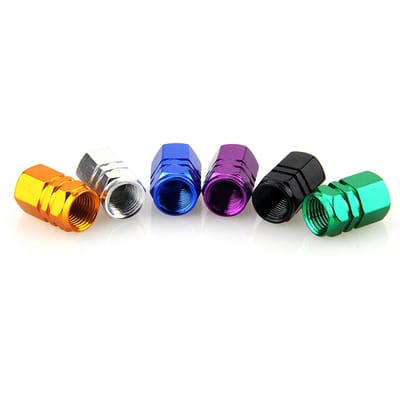4PCS Bouchons de Valve de Pneu Couvercle Aluminium Étanchéité Serrée Structure Compacte Bouchons de Valve de Pneu de Roue pour Voiture Coloré(Aléatoire black