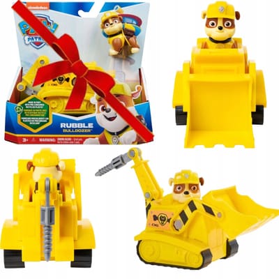 Paw Patrol Rubble Bulldozer-voertuig met figuur - Duurzaam speelgoed