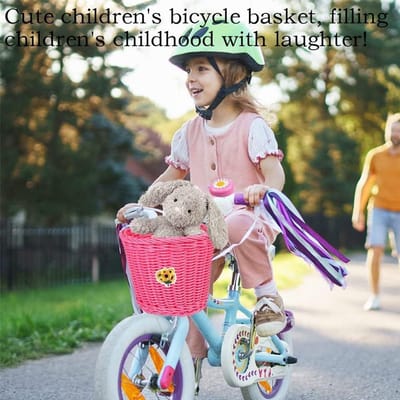 Allecto Plus - Fietsmand voor jongens en meisjes - Wilgentenen - Leren band - Bel - Accessoires
