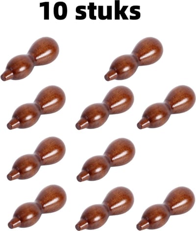 10-delige set - Eetstokjeshouder - Eetstokjessteun - Pompoenvormige eetstokjeshouder - Draagbaar - Houten eetstokjeshouder - Bestekrek voor thuis, keuken en eetkamer - 6 cm * 2 cm - Bruin