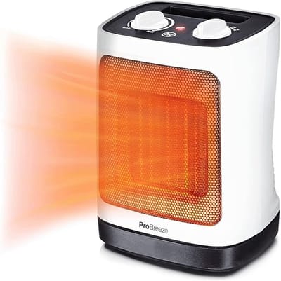 Keramische Kachel 2000W – Compacte Elektrische Verwarming met 60° Oscillatie, 2 Vermogensstanden & Thermostaat – Wit