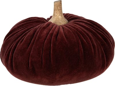 Clayre & Eef Decoratie Pompoen Ø 20x14 cm Rood Polyester Herfst decoratie