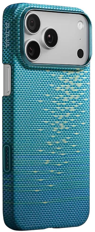 PITAKA Ultra-Slim Case - Hoesje Geschikt voor Apple iPhone 17 Pro - Compatibel met MagSafe - 600D Aramidevezel Back Cover - Ultra Dun - Blauw