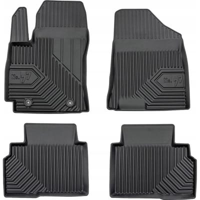 Frogum - No.77 - Automatten 3D - Geschikt voor HYUNDAI Kona II vanaf 2022 - 4-delig - TPE Rubber - Zwart