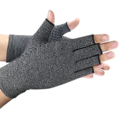 Antislip vingerloze artritishandschoenen Carpaal tunnelhandschoenen voor computertypen Pijnverlichting M black