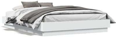 Vloerbed – Laag Bedframe – Minimalistisch Design – Stevig en Comfortabel – Geschikt voor Elke Slaapkamer - 160 x 200 cm (B x L) - Wit