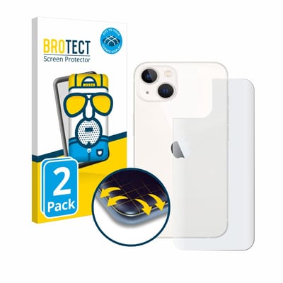 BROTECT - Screenprotector voor Apple iPhone 13 (Achterkant) - Folie Beschermfolie matte volledig dekking 2 Stuks