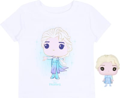T-shirt met witte opdruk + Elsa-figuurtje DISNEY FROZEN
