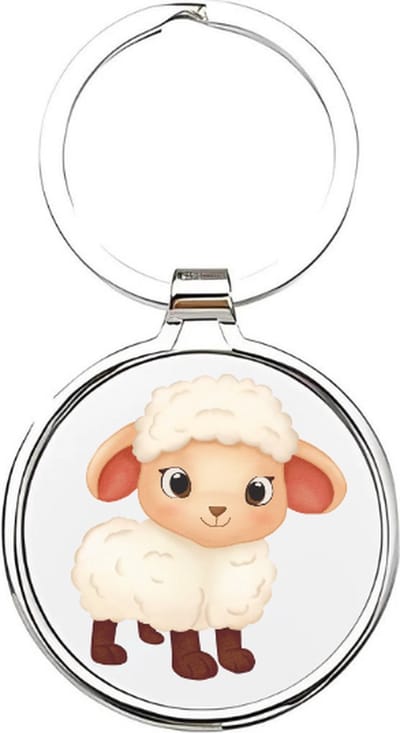 Akyol - Schapen Sleutelhanger - schaap - Dierenliefhebbers - Lammetje - Kinderboerderij - dieren - boerderijdieren - lam - schaapje - cadeau voor een dierenliefhebber - sheep - schapenboer - wol - 4 x 7,5 CM