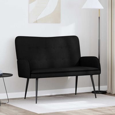 vidaXL - 2-Zits - Sofa - Zwart - 115 - x - 61 - x - 87 - cm - Stof