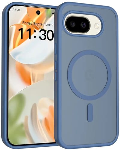 Hoesje voor Google Pixel 10a – Hybrid Back Cover - Compatible met MagSafe – Schokabsorberend TPU & Hard PC – Matte Semi Transparante Beschermhoes Blauw