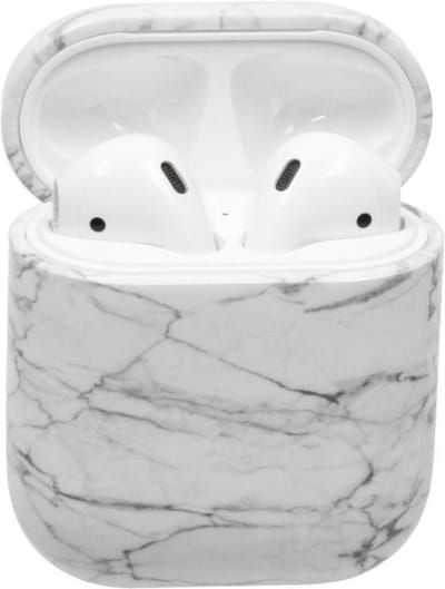 Airpods Hoesje Marmer Wit - Airpod hoesje geschikt voor Apple Airpods 1 en 2