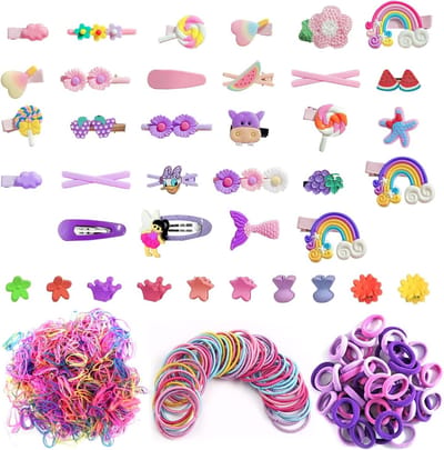 Haaraccessoires Set voor Meisjes - 638 Stuks Hoofdbanden, Elastische Clips en Haarspelden voor Kinderen