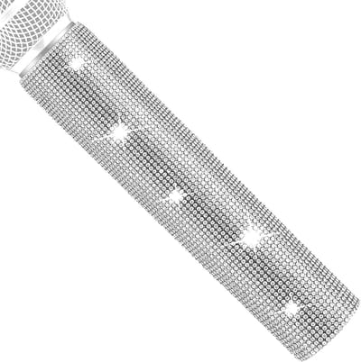 Microfoon Handvat Decoratie met Sprankelende Strass Steentjes voor Rond Microfoon van 1,58 Inch, Perfect voor Optredens en Evenementen