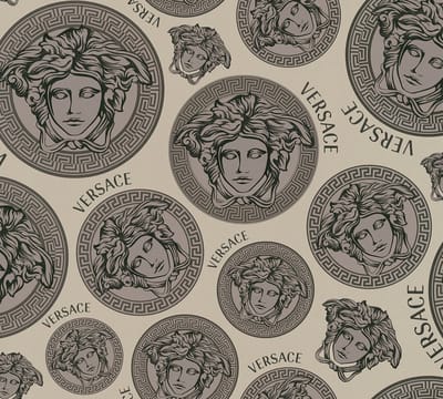 "MEDUSA HOOFD" SATIJN GLANZEND BEHANG | Design - beige grijs - A.S. Création Versace 5