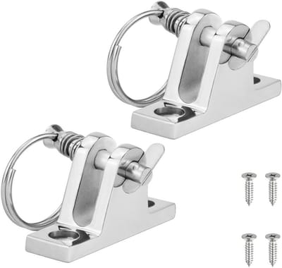 Bimini Top 90° Scharnier met Afneembare Pin - Marine Scharnierhouder en Bevestigingshardware van 316 Roestvrij Staal voor Bootaccessoires