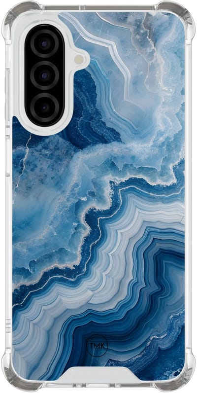 Shockproof hoesje geschikt voor Samsung Galaxy A26 - Skystone marble - Schokbestendig - Verhoogde randen - TPU case - Extra Sterke Back Cover - Marmer - Transparant, Blauw