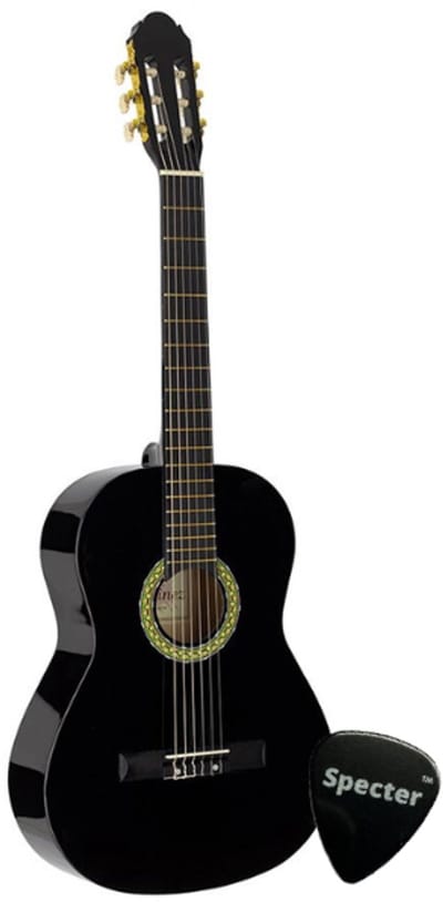 Antonio Martinez Klassieke Gitaar 4/4 Full Size Black met Specter Plectrum