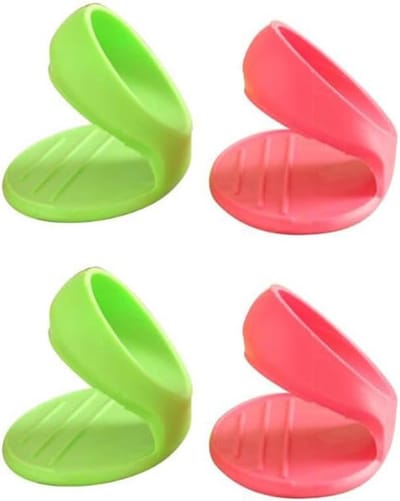 Siliconen Anti-Slip Ovenwanten - Set van 4 - Hittebestendige Pannenlappen - Mini Siliconen Pannenlappen & Grip Clips - Vingerbeschermers voor Oven & Magnetron - Flexibel & Duurzaam