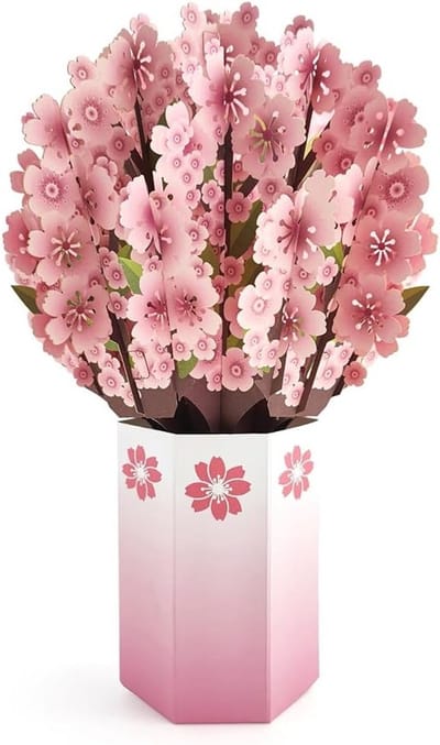 3D Bloemenkaart Kersenbloesem Decoraties met Envelop voor Verjaardag, Moederdag en Valentijnsdag Cadeau voor Leraren en Vrouwen