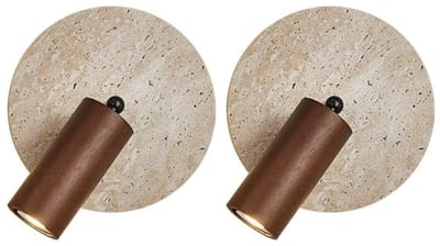 2 Stuks Vintage Wandlamp Stenen Lampenkap Wandlampen Binnen voor Woonkamer Kinderkamer Slaapkamer