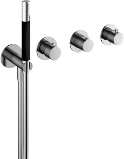 Hotbath Cobber - Afbouwdeel voor Inbouw Douchethermostaat - 2 Stopkranen - Chroom - V02