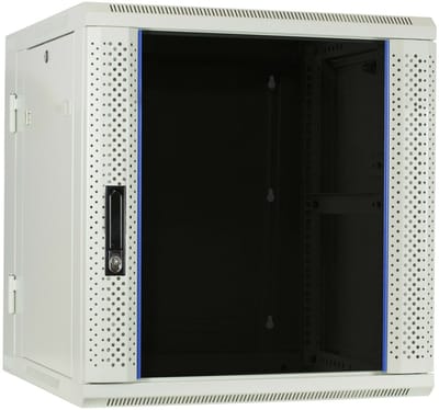 DSIT 12U witte wandkast (kantelbaar) met glazen deur 600x600x635mm (BxDxH) - serverbehuizing - serverrack - serverkast - 19 inch