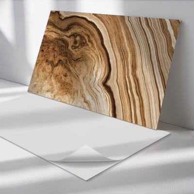 Wallfluent Vinyl Wandpaneel - Natuurlijke houtpatronen Zelfklevend Wandpaneel - 120 cm x 60 cm - Bruin PVC wandpaneel - Set van 1 - Rechthoekig Wandbekleding Vinyl - Texturen Wandpaneel - PVC Muurpaneel - Wandpaneel Keuken en Badkamer