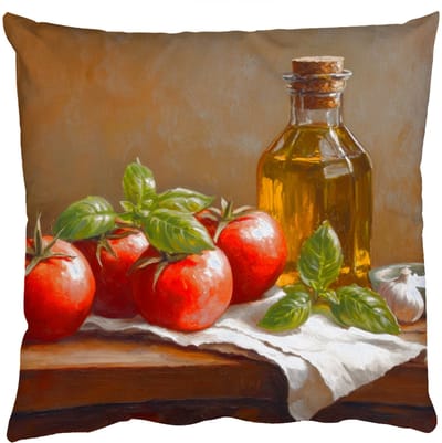 Sierkussens - Kussentjes Woonkamer - 50x50 cm - Tomaten - Olijfolie - Stilleven