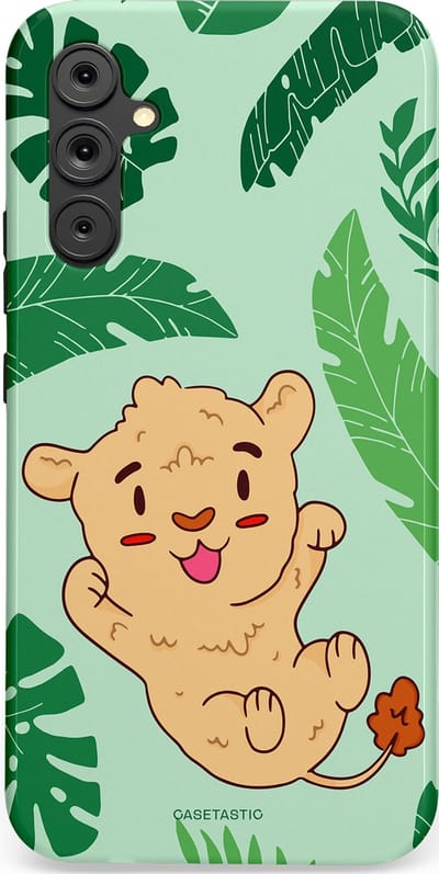 Casetastic Hoesje Geschikt voor Samsung A34 (5G) - Stijlvolle Beschermende Duo-layer Case - Leeuwenhartje