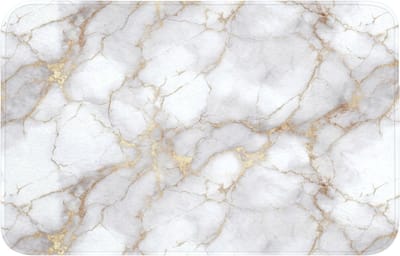 WC mat 80x50 cm - Antislip - Wit - Goud - Marmer - Grijs - Toiletmat - Vloermat - Douchemat - Toilet tapijt - Toiletmatten