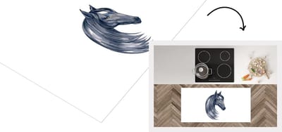 Keukenloper - Loper keuken - Paard - Waterverf - Zwart - 120x60 cm - Keukenloper vinyl