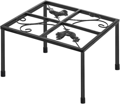 Kippen standaard - Voerbak houder - Pluimvee voeren - Montage zonder gereedschap - 30 x 30 cm - Zwart