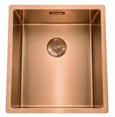 Pure.Sink Comfort PVD Rosé Koper spoelbak 34x40 cm onderbouw, vlakbouw en opbouw PCM3440-62