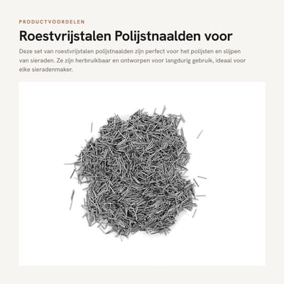 Dailygoods- Polijstnaalden 0,6 mm - Sieraden Gereedschap - Roestvrij Staal - Herbruikbaar - Duurzaam - Efficiënt Polijsten - Sieradengereedschap