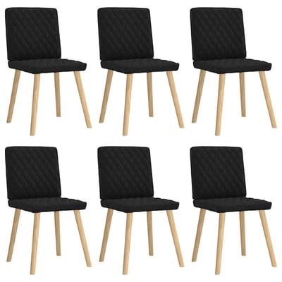 vidaXL - Eetkamerstoelen - 6 - st - stof - zwart