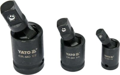 Yato YT-10643 - Impact Kniegewrichtset - 3-delig - 1/4" + 3/8" + 1/2" - CrMo Staal