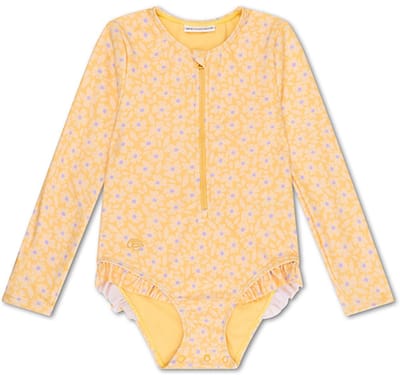 Swim Essentials UV Badpak Meisjes Met Lange Mouwen - Geel - Florish - 110/116
