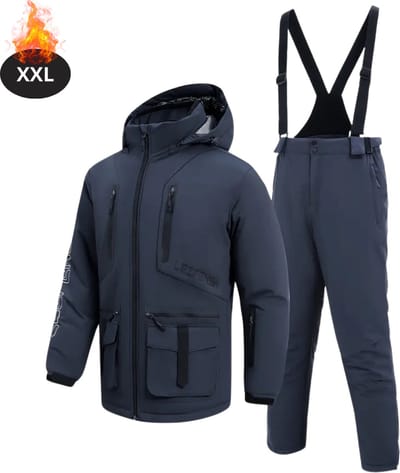 Bovista Skipak - SkiBroek - Skijas - Ski Suit - Wintersport - Heren - 2-Delig - Donkergrijs - Maat XXL