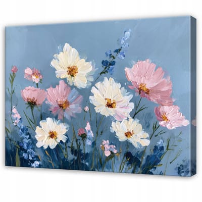 WALLARENA - Schilderij op Canvas 100x70 cm - Schilderijen - Canvas schilderij - Bloemen motif - Voor de slaapkamer van de salon - Op het doek