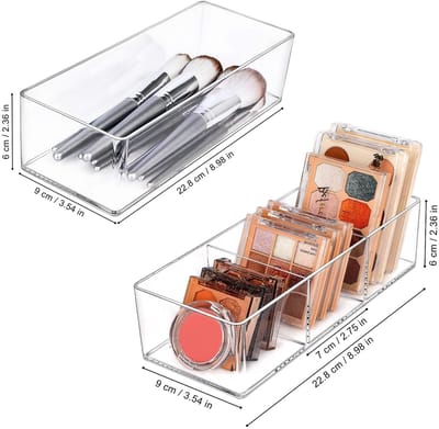Dailygoods- Lade Organizer - Acryl Make-up Organizer - 1/3 Compartimenten - Cosmetische Opslag - Sieraden Display - Compact Formaat 22,99 x 9,5 x 6 cm
