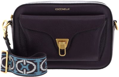 COCCINELLE Leren schoudertas Beat Soft Ribb Crossbody Bag Grained Leather Prune donkerpaars