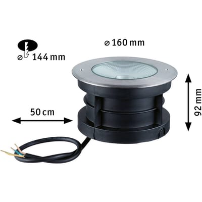 LED-grondinbouwlamp Vanea zeewater bestendig IP67 rond 160 mm 3000K 15,5W 800lm 230V 65° Alu Aluminium