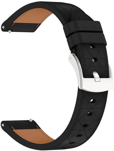 Leren bandje - geschikt voor Garmin Venu 2s / 3s / 4 (41mm) / Vivoactive 4s / Forerunner 255s / 265s - Huawei Watch GT 5 Pro - 42mm / GT 6 / GT 5 / GT 4 - 41mm - zwart