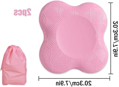 Yoga Knie Pads - Set van 2 - Antislip Pilates Kniebescherming - Handvatzakken met Trekkoord - Voor Yoga en Pilates (Roze)