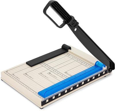 Dailygoods- Papiersnijder A4 - Handmatige Hefboomsnijder - Snijmachine Papier tot 12 Vellen - Hoge Precisie - Robuust Metalen Lemmet - Antislip Voetjes