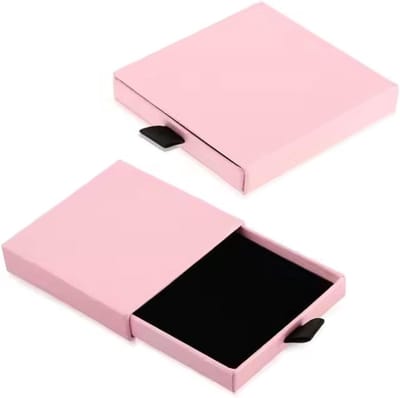Lege Kleine Sieraden Geschenkdozen - Kartonnen Opbergdozen voor Ringen, Oorbellen en Armbanden (Lichtroze)