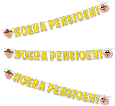 LUQ – Pensioen Slinger – 3 m – Papier – Luxe Afscheid Party Decoratie – Retirement Feest Versiering – Direct Ophangen