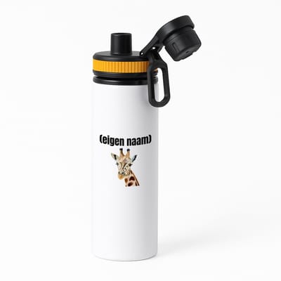 Hacebo® - giraffe met eigen naam waterfles met draaidop oranje - Giraffe - giraffe liefhebbers - dieren liefhebber - leuk cadeau voor iemand die houdt van giraffen - cadeau - kado - water fles - 850ML